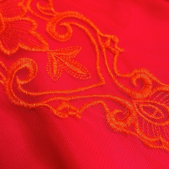 NWOT BCBGMaxAzria Mayela Ruby Red strapless chiffon dress - Picture 10 of 10